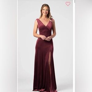 Kennedy Blue Carmen Dress Burgundy Velvet